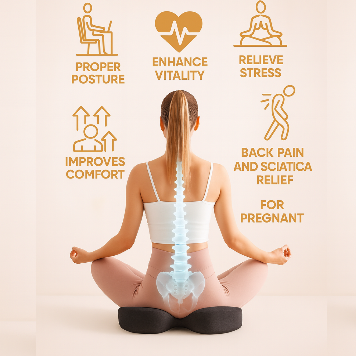 SpineEase™ Cushion -    Sit Longer, Work Better